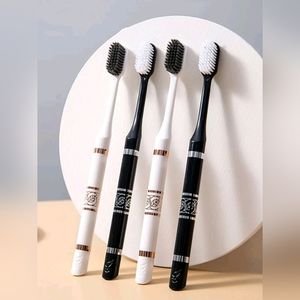 2pcs Adult Polyamide Toothbrush, Leaf Pattern Toothbrush For Bathroom